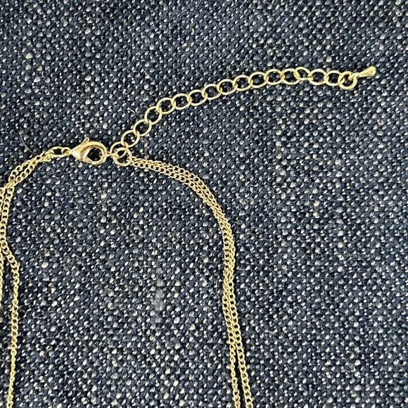 Abalone Slide Bead Necklace Gold Tone Boho 16” With 3” Extender Double Chain - Picture 10 of 10